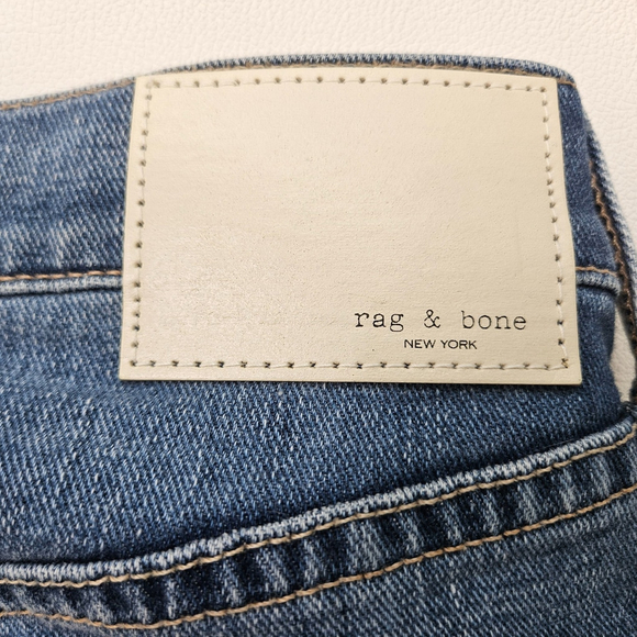 Rag & Bone Sofie High Rise Ankle Ultra Wide Leg Jeans 26 Raw Hem Kayden Blue - Picture 13 of 16